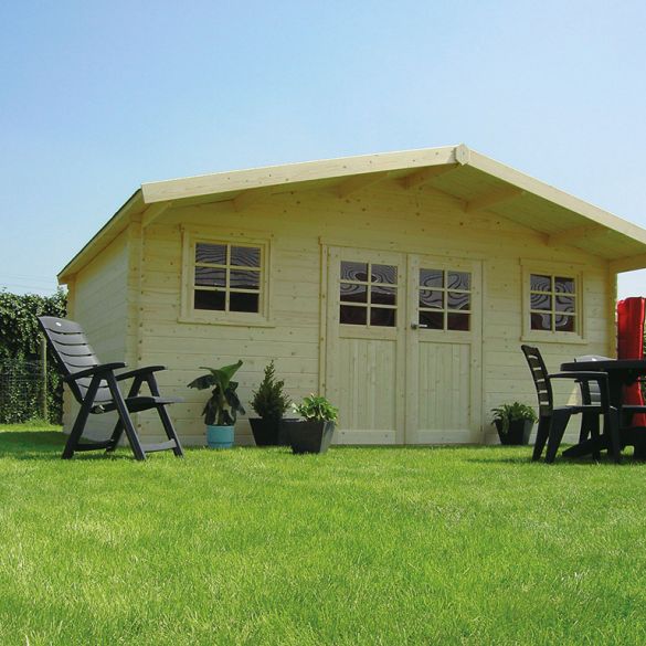 Chalet de jardin en sapin brut 28mm ZURICH 508x388 cm - 19,71m² - S835