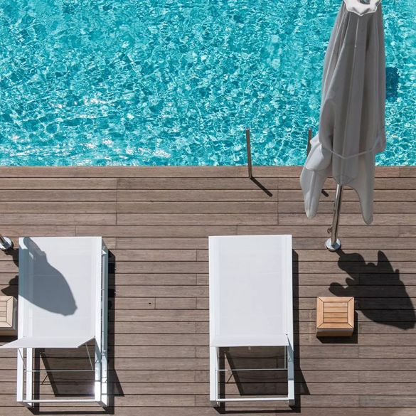 Lame de terrasse réversible en bambou brun foncé L. 1,85 m - 137x20 mm