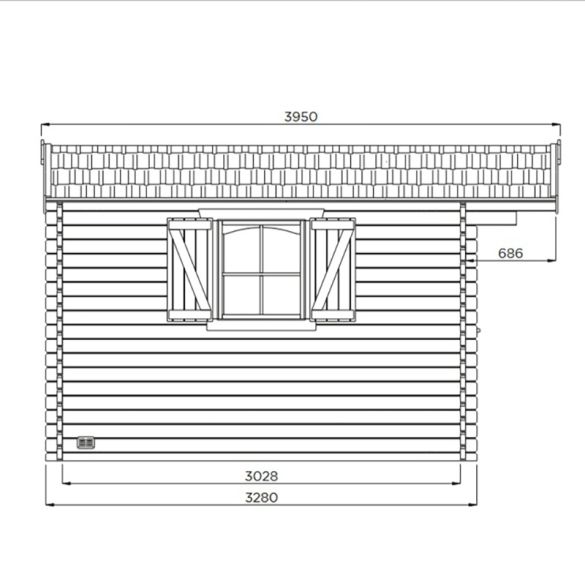 Abri jardin en sapin 40 mm MORZINE 388x328 cm - 12,73 m² - S8982 SOLID