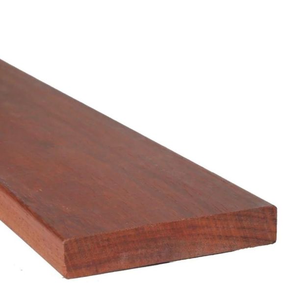 Lame terrasse bois exotique PADOUK lisse - Longueur 1,55 m - 120 x 21 mm
