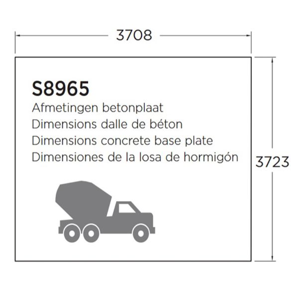 Chalet de jardin bois brut 34 mm LINZ - 388x388 cm - 15,05 m² - S8965 SOLID