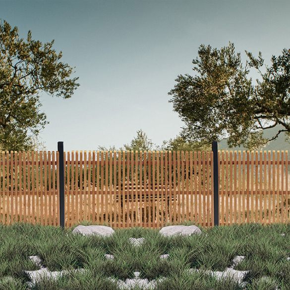 Écran ajouré Shadow en pin cl4 marron - L.1,728 m x h.1,20 m x Ép.56 mm