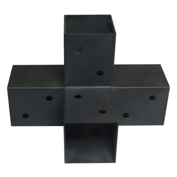 Connecteur 4 directions - 92x185x275 mm - pour poteaux bois 90x90 mm