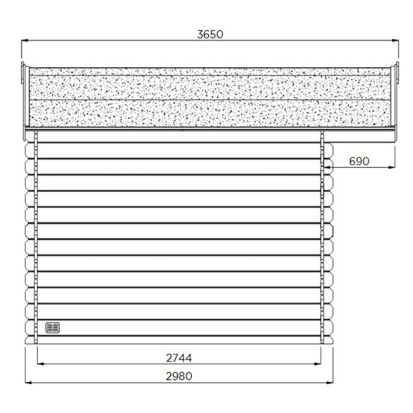Abri de jardin en bois brut 28mm DOLE 388x298 cm - 11,56 m² - S8384 SOLID