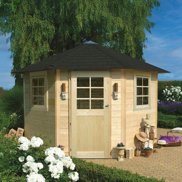 Abri de jardin en pin du Nord NANCY 255 x 255 cm - 5,70 m² - S8205 SOLID