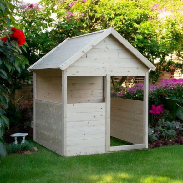 Maisonnette enfants S8400LD en épicéa non traité 120x120x155 cm SOLID