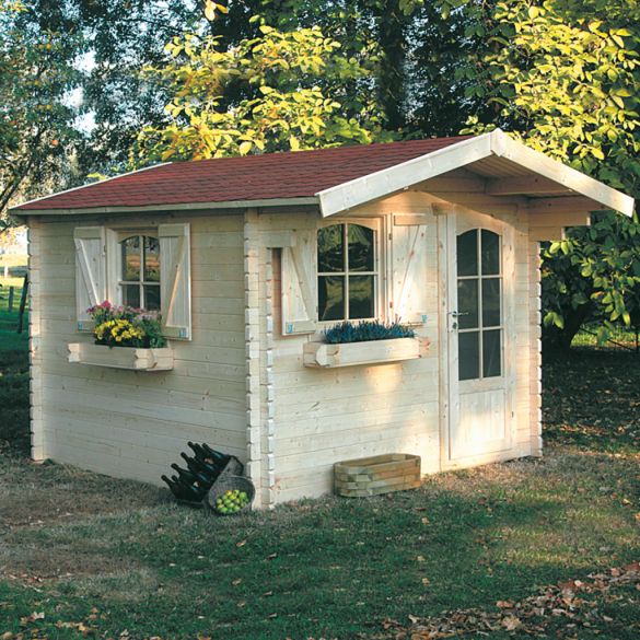 Chalet de jardin en Pin du Nord 40 mm SERVOZ 298x298 cm - 8,88 m² - S8980