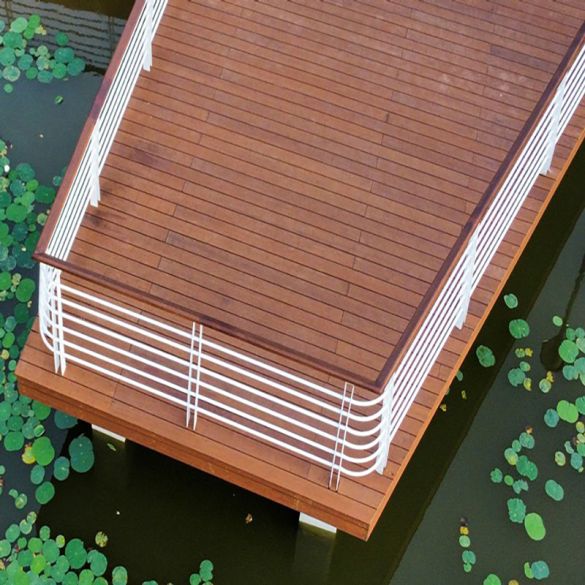 Lame terrasse bambou réversible pré- huilée Brun clair L. 3,05 m - 137x20 mm