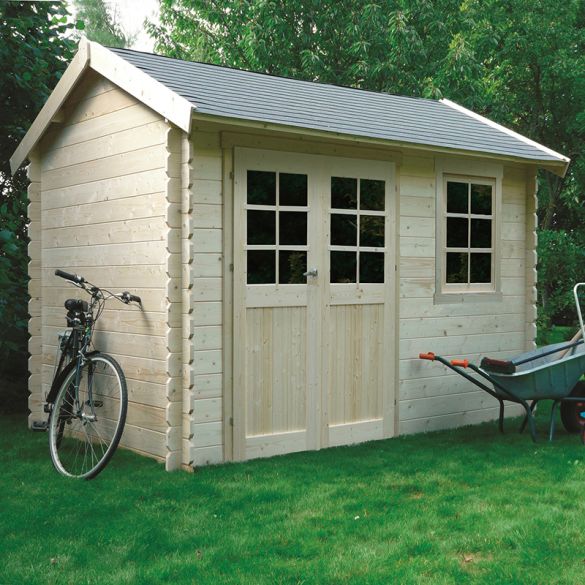 Abri de jardin 28 mm bois brut ARLES 358x238 cm - 8,52 m² - S8319 SOLID