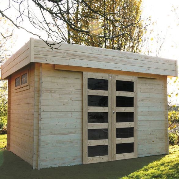 Abri jardin bois brut 40 mm VIBORG 418 x 328 cm - 13,71 m² - S8994 SOLID