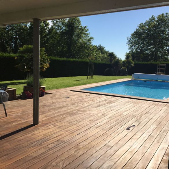 Lame terrasse en Cumaru lisse à visser Long. 2,45 m - 145x21 mm