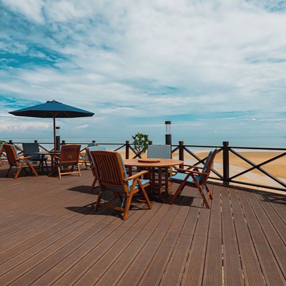 Lame terrasse bambou réversible pré- huilée Brun clair L. 1,85 m - 137x20 mm