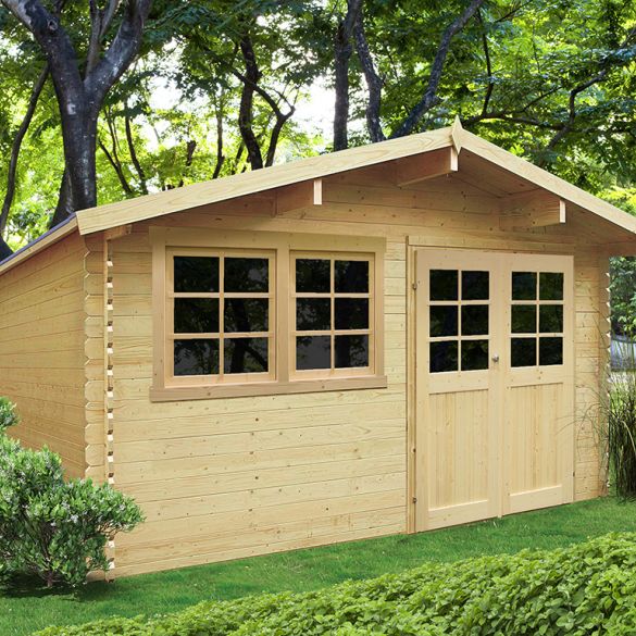 Abri jardin en Sapin du Nord 28 mm NIORT 418 x 298 cm - 12,46m² - S8308