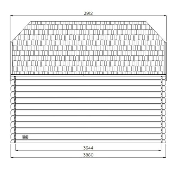 Chalet bois traité autoclave 28 mm LIMERICK 298 x 388 cm 11,56m² - S8505-1 SOLID