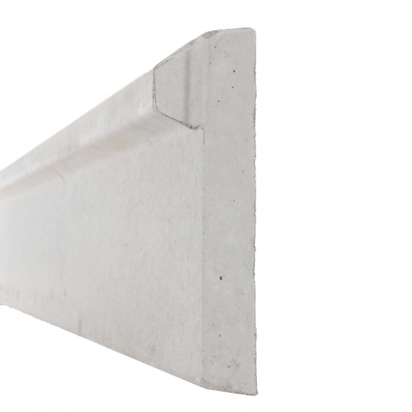 Plaque béton de soubassement avec demi chaperon - L. 1,92 m - 240x33 mm