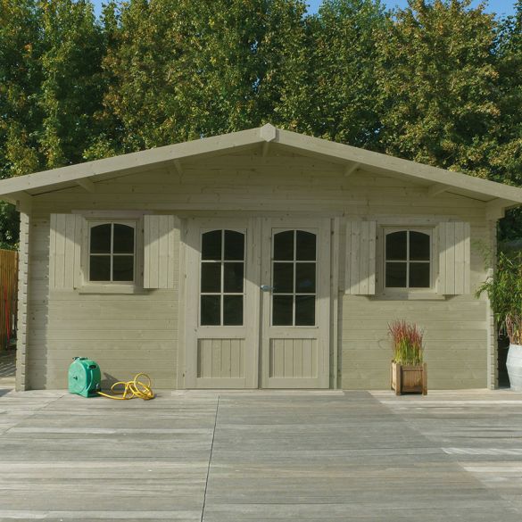 Abri de jardin 40 mm en bois traité ROGNAIX 28,85 m² - 568x508 cm - 99 cm - S8973-1 SOLID