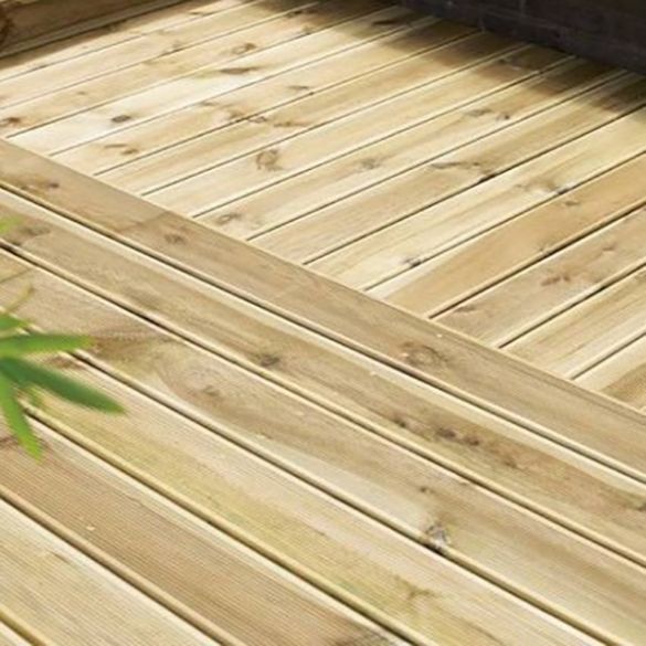 Lame de terrasse en pin du nord lisse - Long. 4,20 m - 27x145 mm - Classe 4