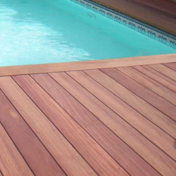 Lame terrasse bois exotique PADOUK lisse - Longueur 2,15 m - 120 x 21 mm