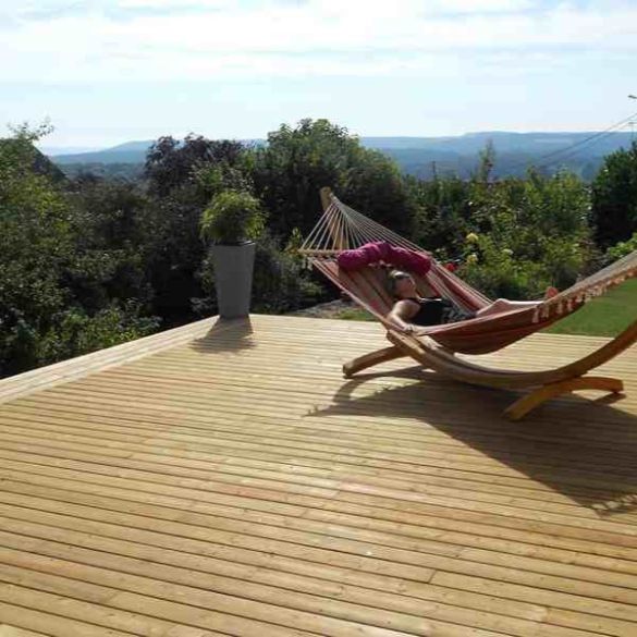 Lame terrasse pin du nord Cl4 huilé PROLIN - 3900x120x28 mm - Profil bombé rainuré