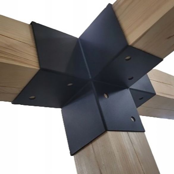 Connecteur 4 directions - 122x266x326 mm - pour poteaux bois 120x120 mm