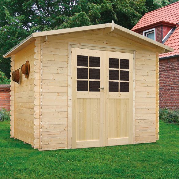 Abri de jardin en épicéa brut 19 mm  AMBERG 7,39 m² - 298x248 cm - S8603