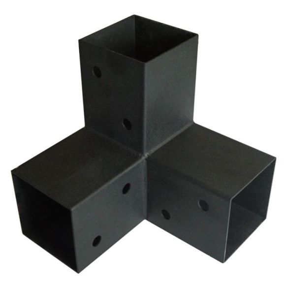 Connecteur 3 directions - 92x185x182 mm - pour poteaux bois 90x90 mm