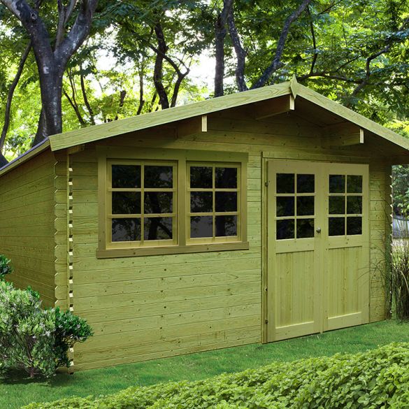 Abri jardin 28mm traité autoclave NIORT 418x298 cm - 12,46m² - S8308-1 SOLID