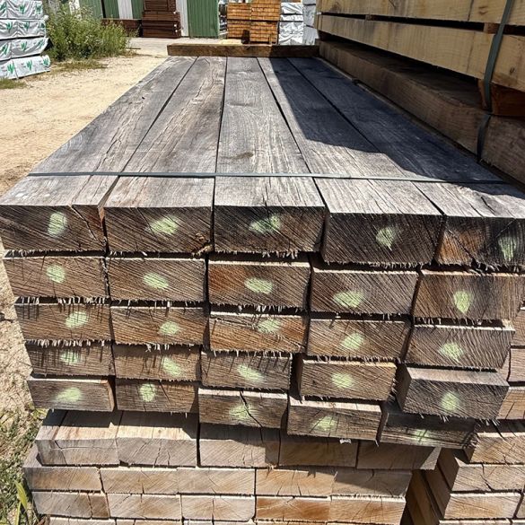 Traverse paysagère en chêne rouge 200x100 mm Long.2,40 m