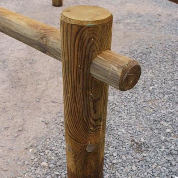 Rondin bois 1 perçage traversant Ø14 cm x 1,50 m - Classe 4 - pour clôture ranch