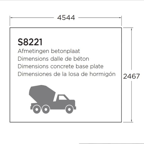 Abri jardin 28 mm avec auvent LARVIK 8,17m² - 333+121x245 cm - S8221 SOLID