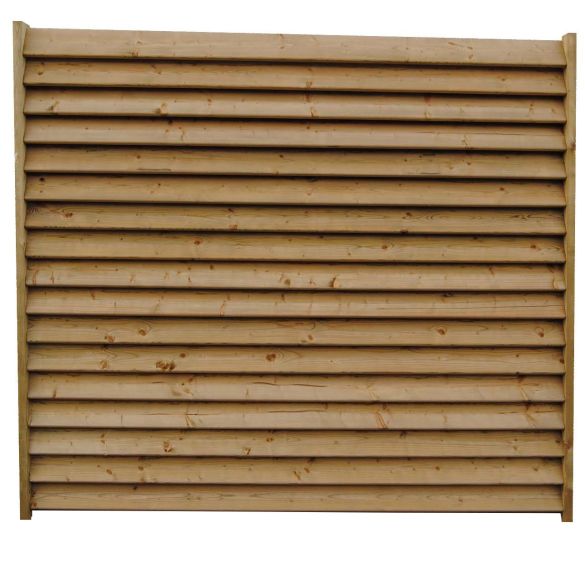 Paire de poteaux pour clôture persienne marron - L. 1,95 m - 90x45 mm - Classe 3