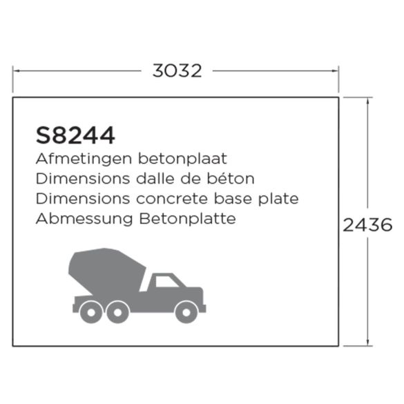 Abri jardin bois brut 28 mm VERONA 303x244 mm - 7,39m² - S8244 SOLID