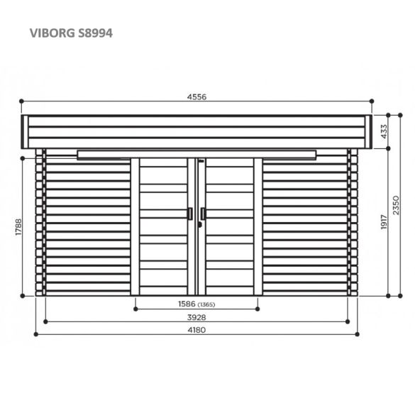 Abri jardin bois traité autoclave 40 mm VIBORG 13,71 m² - S8994-1 SOLID