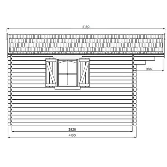 Chalet de jardin bois 40 mm CHAMBERY 478 x 418 cm + auvent 99 cm - 19,98 m² - S8981