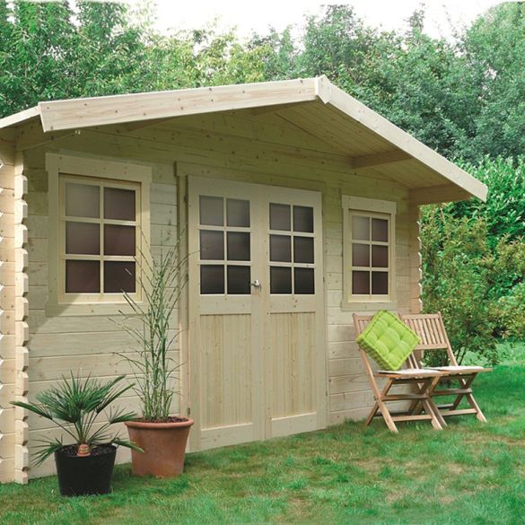 Abri de jardin en bois brut 28mm DOLE 388x298 cm - 11,56 m² - S8384 SOLID