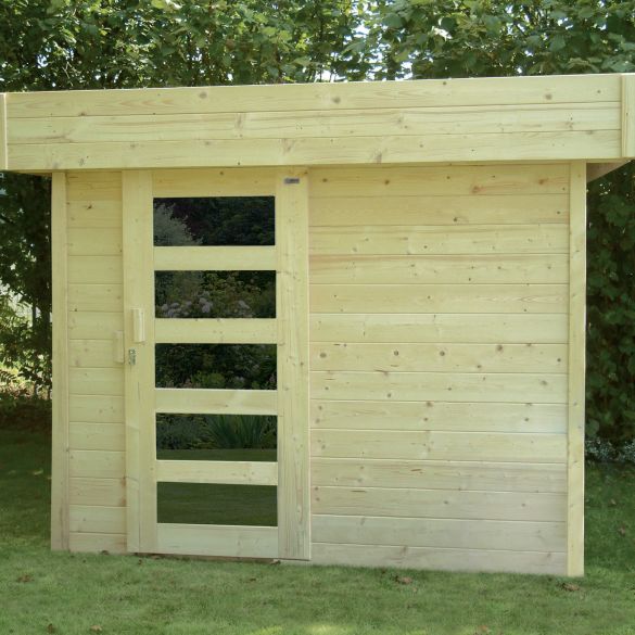 Abri de jardin bois brut 28mm BERGEN 243x205 cm - 4,99m² - S8214 SOLID