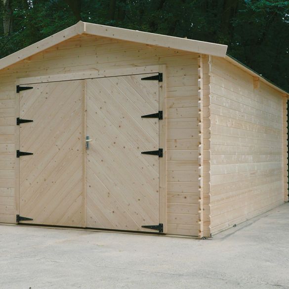 Garage bois massif 28 mm Traditional 18,19 m² - 358x508 cm - S8331 Solid