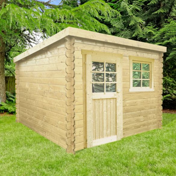 Abri de jardin en bois brut 5,66m² NEVERS 238x238cm - S8332 SOLID