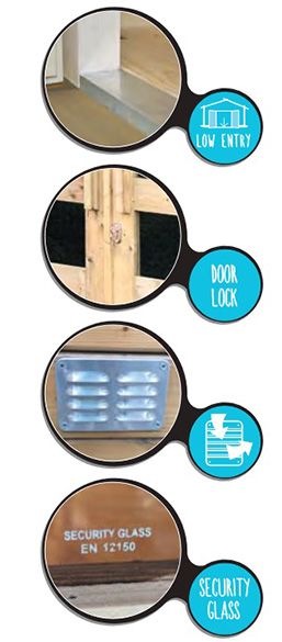 Abri bois 28 mm avec pergola ARHUS 8,17m² - 333 + 322x245 cm - S8387