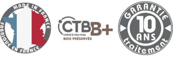 Demi poteau bois 90x45 mm L. 1,95 m - 2 rainures 22 mm -  Classe 4 marron