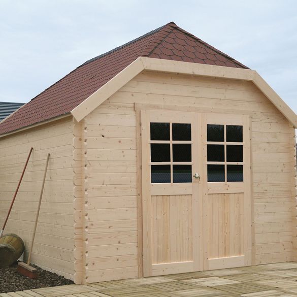 Chalet bois sapin brut 28 mm LIMERICK 298x388 cm - 11,56m² - S8505 SOLID