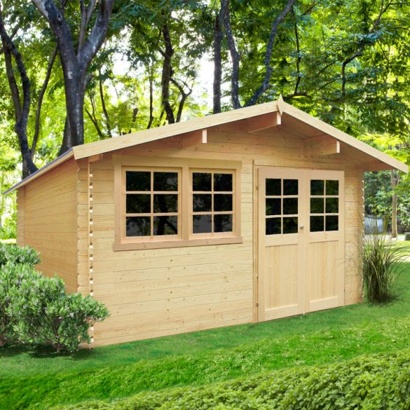 Abri jardin en Sapin du Nord 28 mm NIORT 418 x 298 cm - 12,46m² - S8308