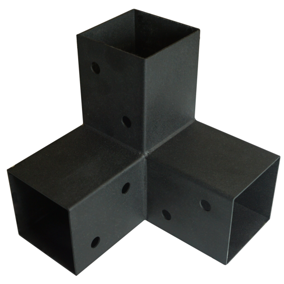 Connecteur 3 directions - 122x266x326 mm - pour poteaux bois 120x120 mm