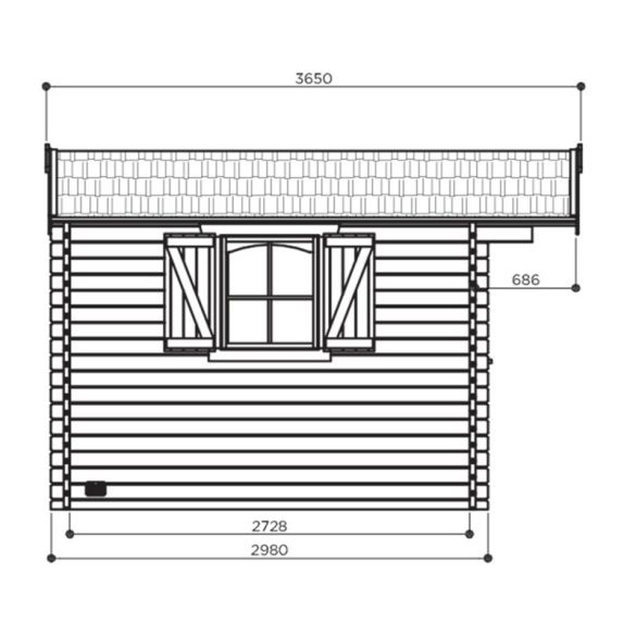 Chalet de jardin en Pin du Nord 40 mm SERVOZ 298x298 cm - 8,88 m² - S8980