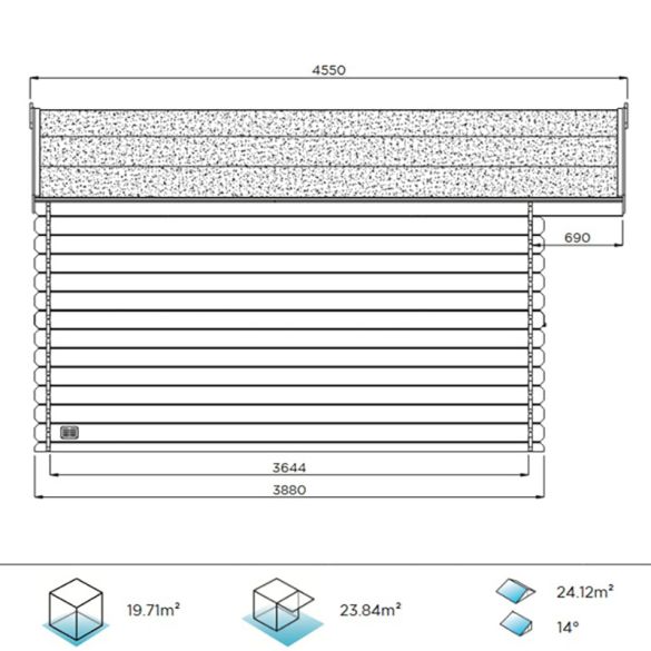 Chalet de jardin traité 28mm ZURICH 508x388 cm - 19,71m² - S835-1 SOLID