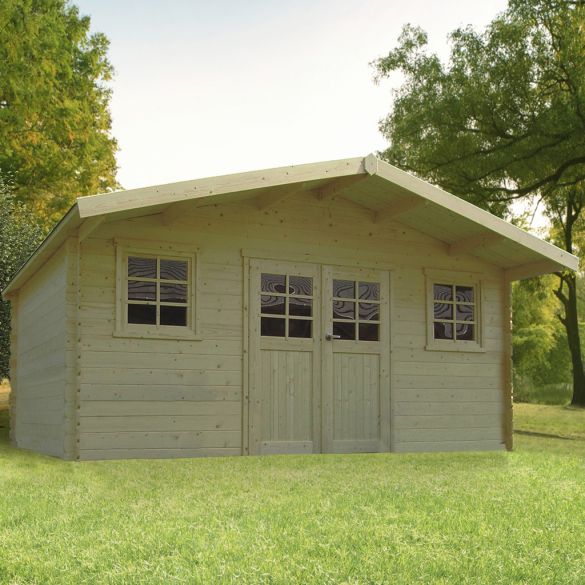 Chalet jardin en bois brut 28 mm DOUAI 508x298 cm - 15,14 m² - S8309 SOLID