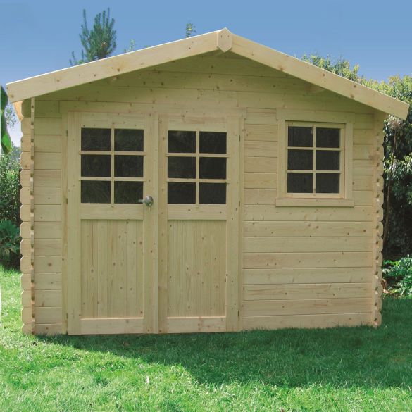 Abri de jardin en sapin brut 28mm CHIMAY 358x298 cm - 10,67 m² - S8275