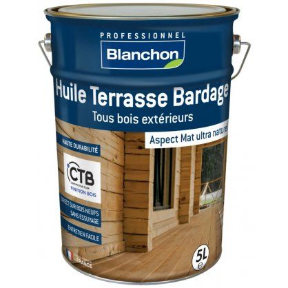 Huile Terrasse Bardage teinte Chêne Moyen 5 Litres - BLANCHON