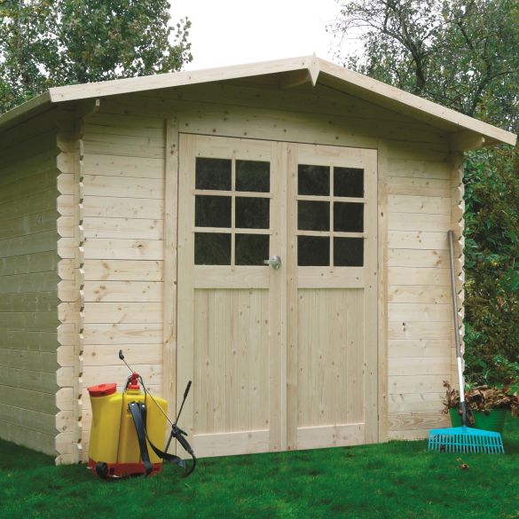 Abri de jardin bois brut 19 mm DRESDEN 248x198 cm - 4,91 m² - S8602 SOLID