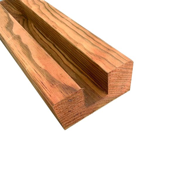 Demi poteau bois 90x45 mm L. 2,40 m - Rainure 22 mm - traité Classe 4 marron